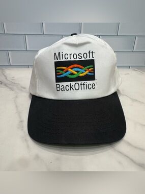 Vintage 90s Windows Microsoft BackOffice Ad Adjustable Snap Back Hat Tech Games